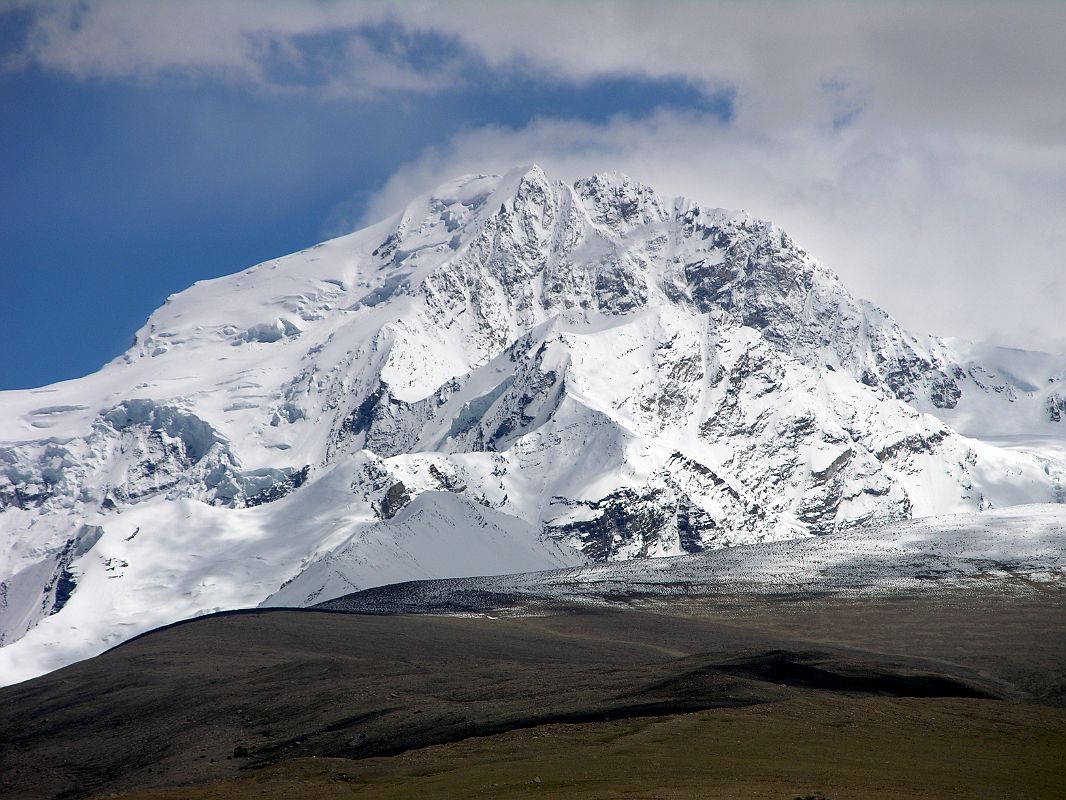 Shishapangma North 01 08 Shishapangma From North Base Camp Heres a closer view of the 14th highest mountain in the world, Shishapangma, as it poked briefly out of the monsoon clouds.